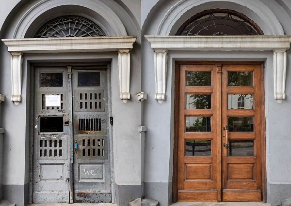 image - В Івано-Франківську автентичні двері, що на Грюнвальдській, відреставрували та повернули на місце - rai.ua