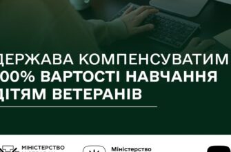 Держава компенсуватиме повну вартість навчання дітям ветеранів