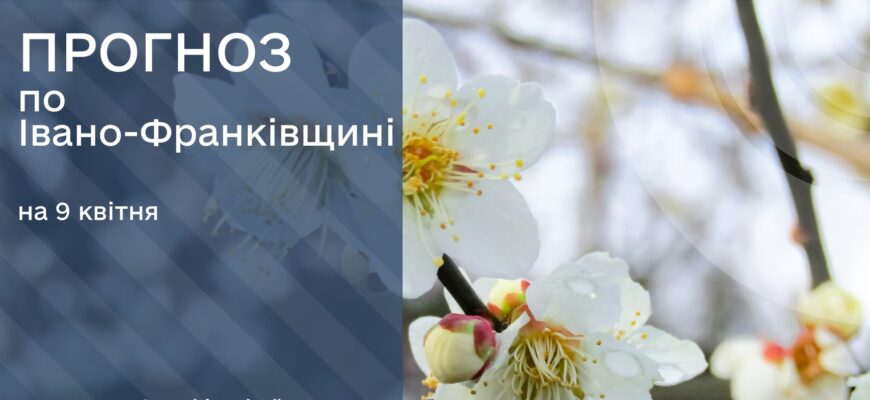 Прогноз погоди на 9 квітня 2025 року
