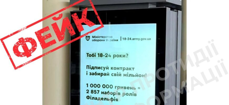 ru-пропагандисти поширюють фальшиву рекламу від імені Міноборони