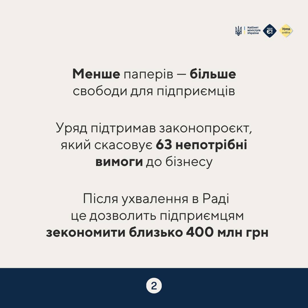 uriad2 - Уряд підтримав законопроект, який скасовує 63 вимоги до бізнесу - rai.ua