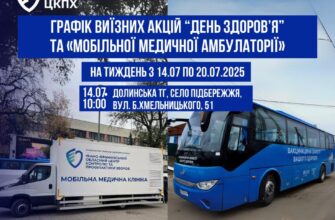Графік виїзних акцій «День здоров’я» на тиждень