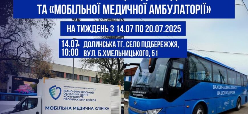Графік виїзних акцій «День здоров’я» на тиждень