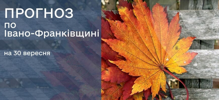 Прогноз погоди на 30 вересня 2025 року