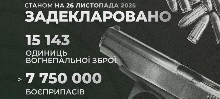 Понад 15,5 тис. одиниць зброї виведено з тіньового обігу за рік