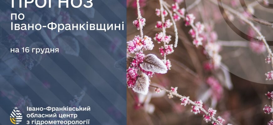 Прогноз погоди на 16 грудня 2025 року