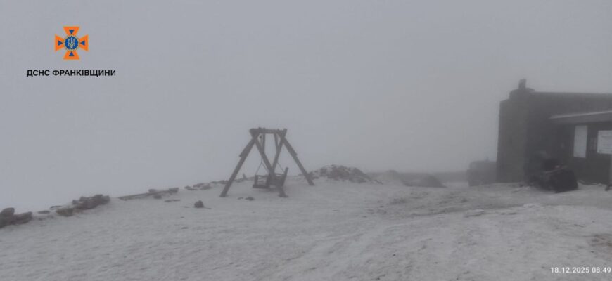 На горі Піп Іван Чорногірський обмежена видимість