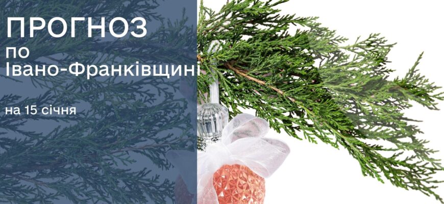 Прогноз погоди на 15 січня 2026 року