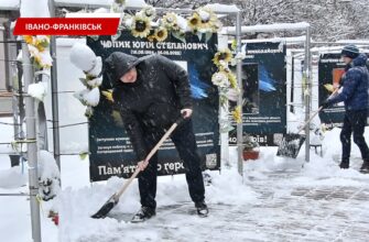 В Івано-Франківську чиновники вийшли прибирати сніг