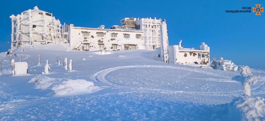 Станом на 09:00 на горі Піп Іван -8°С