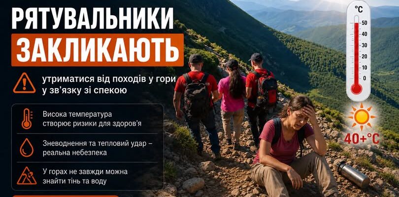 Рятувальники закликають утриматися від походів у гори під час сильної спеки