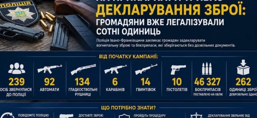 На Прикарпатті триває декларування зброї