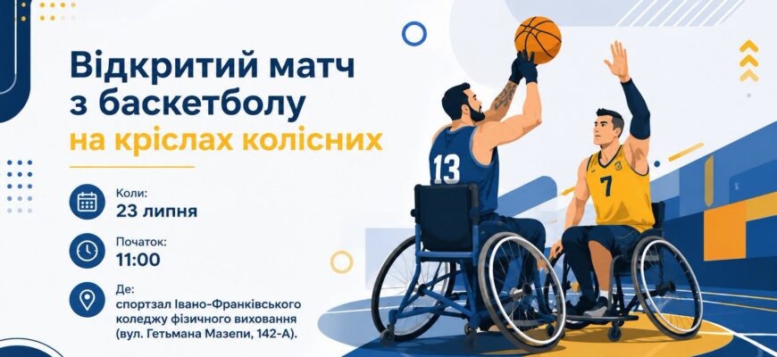 В Івано-Франківську відбудеться матч та тренування з баскетболу на кріслах колісних