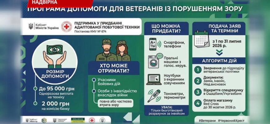 Ветерани зможуть отримати до 95 тис грнна відновлення зору. Відео