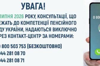 Консультації Пенсійного фонду надаються за новими номерами контакт-центру
