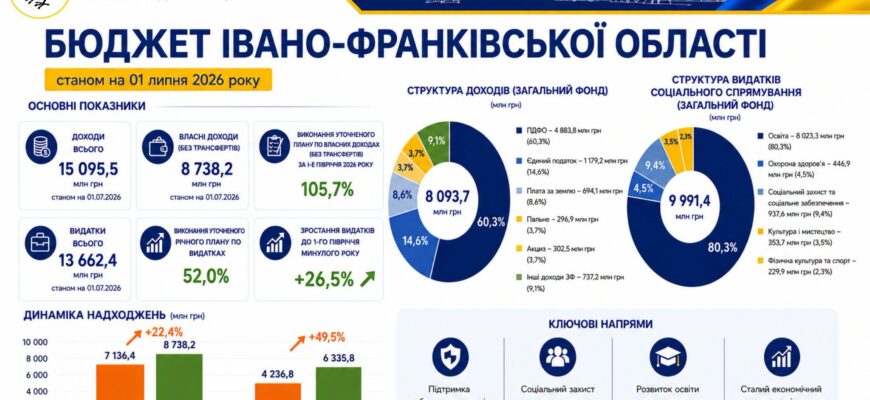 Доходи бюджету Прикарпаття зросли на понад 22%