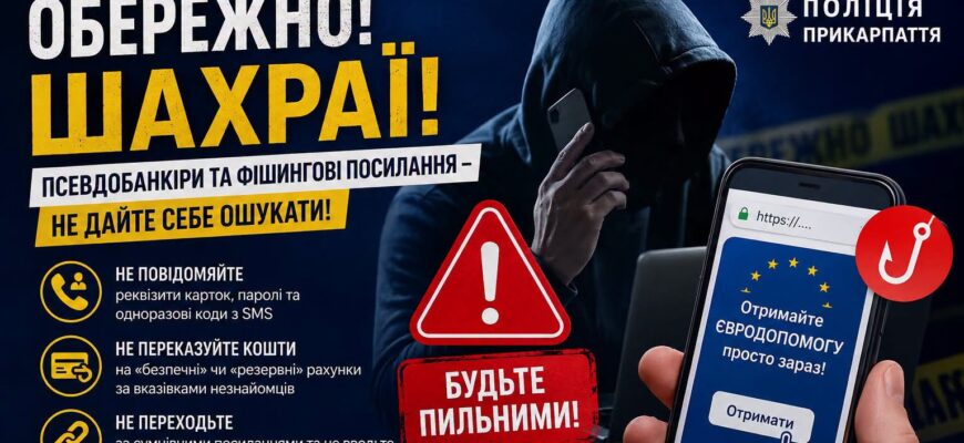 Псевдобанкіри та фішингові посилання: прикарпатці втратили 114 тис грн