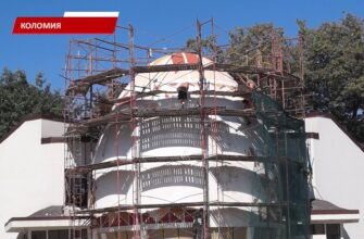 У Коломиї після буревію реставрують фасад найбільшої у світі писанки. Відео