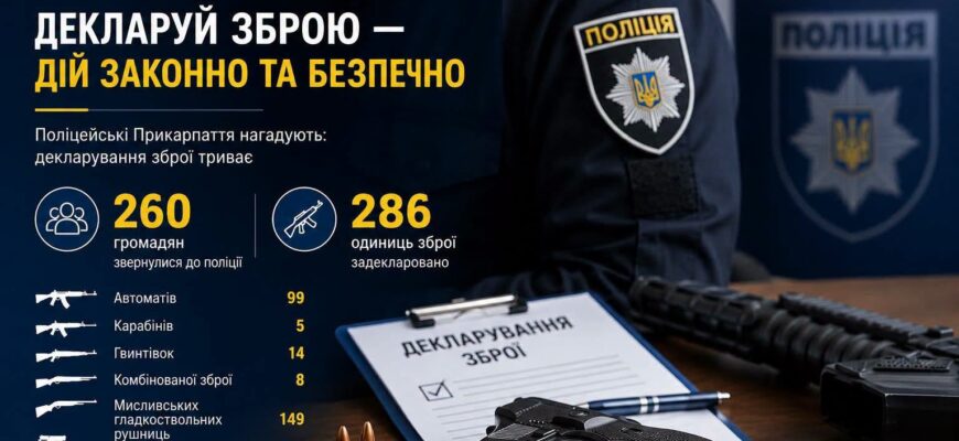 Поліцейські Прикарпаття нагадують: декларування зброї триває