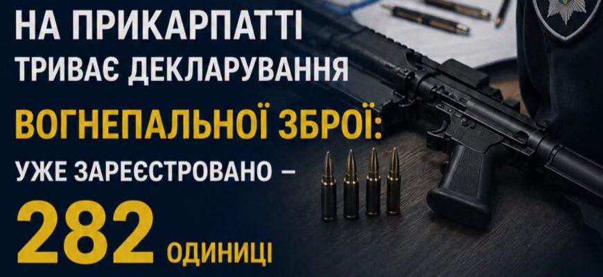 На Прикарпатті задекларували вже 282 одиниці зброї