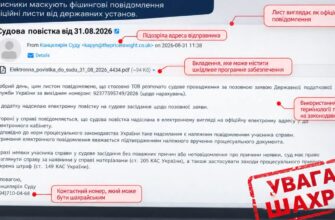 «Вас викликають до суду»: кіберполіція попереджає про шахрайські листи