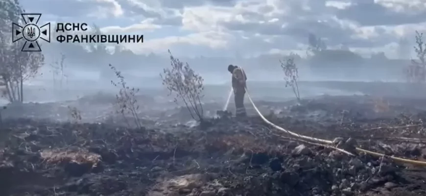 На Калущині триває гасіння осередків тління та пожежі торфу