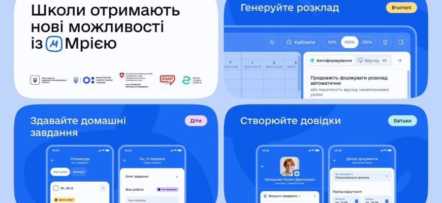Уже 337 шкіл області користуються екосистемою «Мрія»
