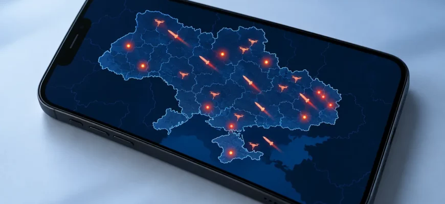 У застосунку «Повітряна тривога» з’явилася карта руху ворожих дронів і ракет