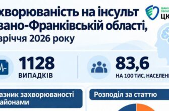 Інсульт буз вікових обмежень: захворюваність в області за перше півріччя 2026 року