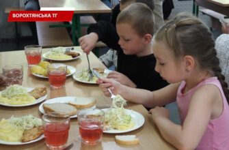 У Ворохтянському ліцеї дітей харчують за затвердженим чотиритижневим меню. Відео